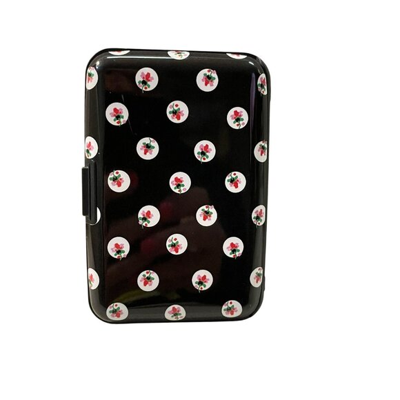 Isaac Mizrahi New York RFID Card Holder Used Black Floral - Picture 14 of 14